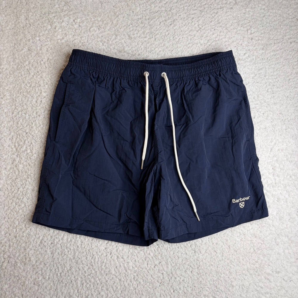 Barbour Mens Navy Blue Swim Shorts Trunks Mesh Lined Large summer